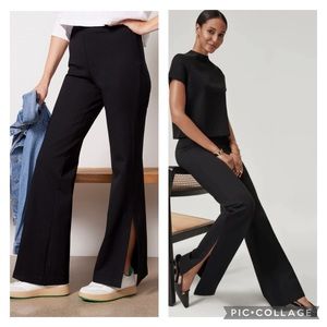 SPANX Perfect Pant Split Hem Wide Leg Flare Trouser Black S